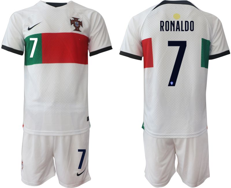 Men 2022 World Cup National Team Portugal away white #7 Soccer Jerseys1->portugal jersey->Soccer Country Jersey